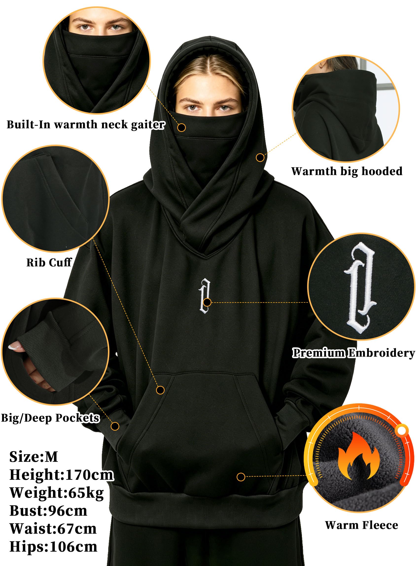 Kobiety Fleece Bluza z kapturem z Szalikiem Miękka Bawełna Oversize Pullover Casual Hoodie Sweatshirts Jesień Ubrania Zimowe
