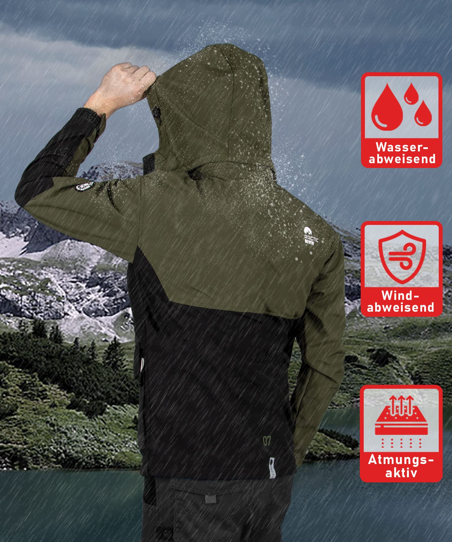 Męska kurtka softshellowa, outdoorowa, wodoodporna kurtka funkcyjna, wiatrówka AS303