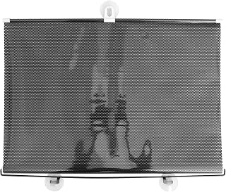 NUOBESTY Punch-Free Balcony Suction Cup Blackout Curtain, Temporary Sunshade Drape for Door, Portable Lightweight PVC Mesh, Black,23.62x15.75 Inches