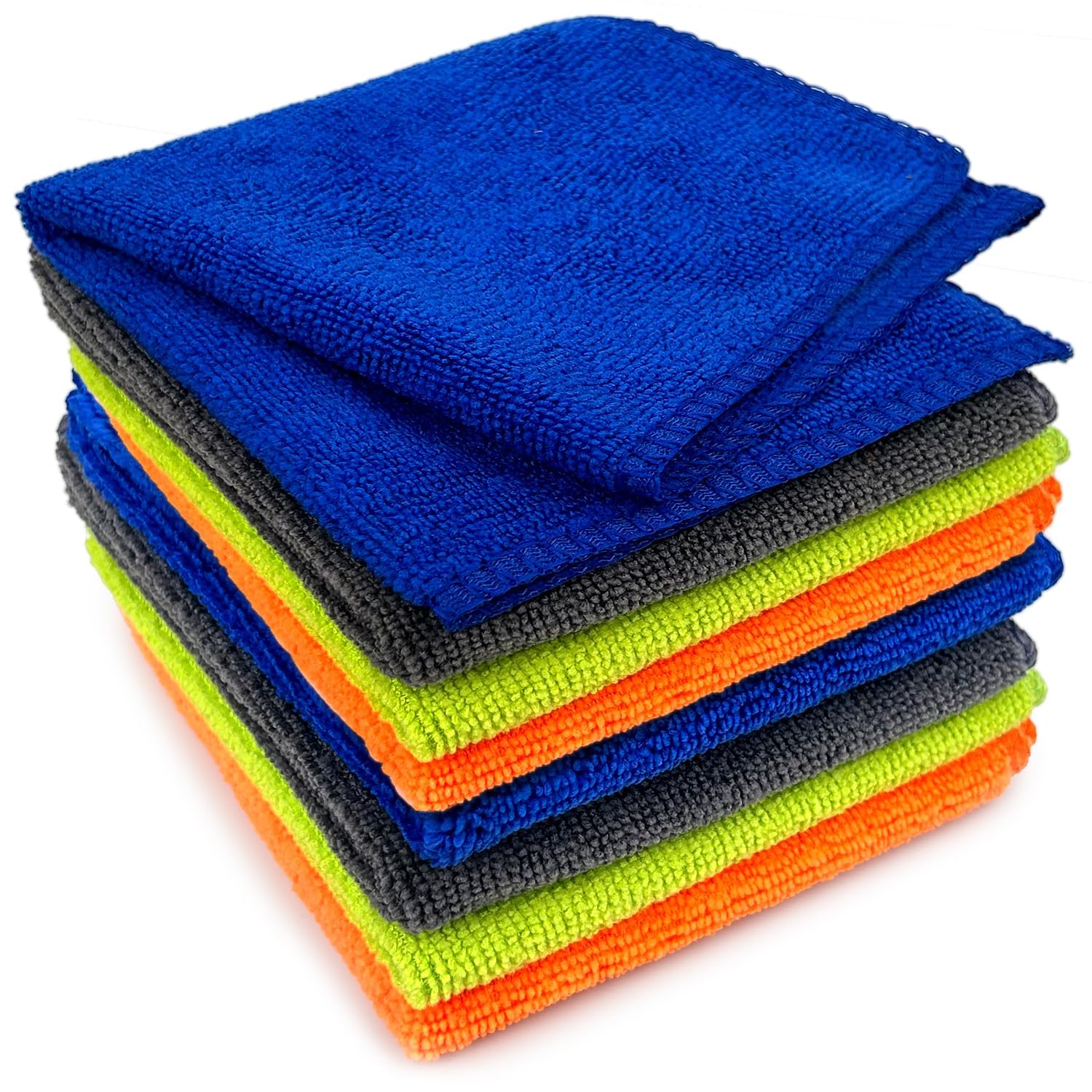 WAICO Microfiber Cleaning Cloth - 8 Pack (40cm x 40cm) Highly Absorbent, Lint and Streak Free, Multi -Purpose Cleaning Towels for Home, Kitchen, Car & Bike (Assorted Colour) (Pack of 8) (B0CTTQYXVQ) Amazon Price History, Amazon Price Tracker