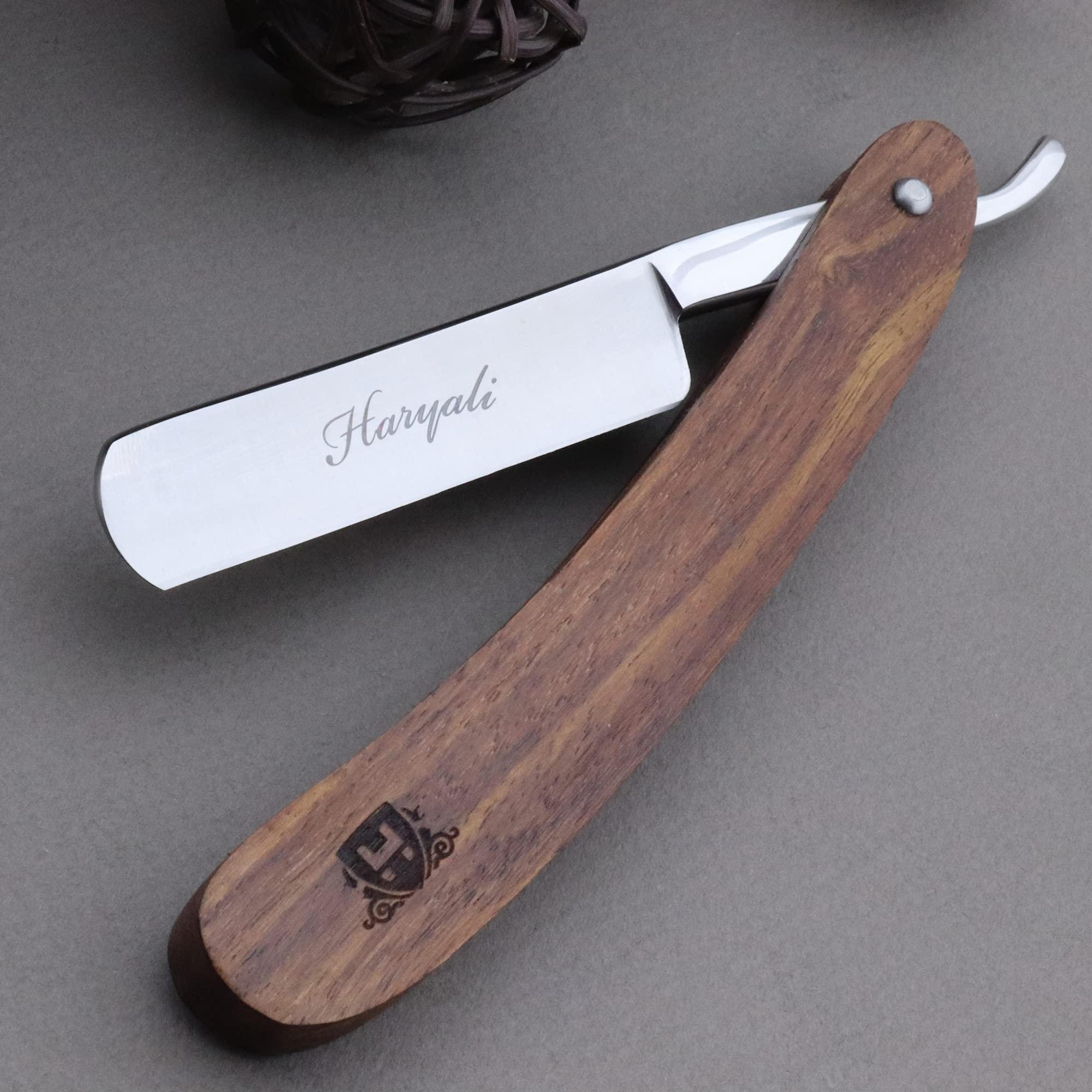 Haryali London 5-częściowy zestaw do golenia – brzytwa – super pędzel do golenia z włosia borsuczego – skóra do ściągania – pasta polerska – zestaw do golenia