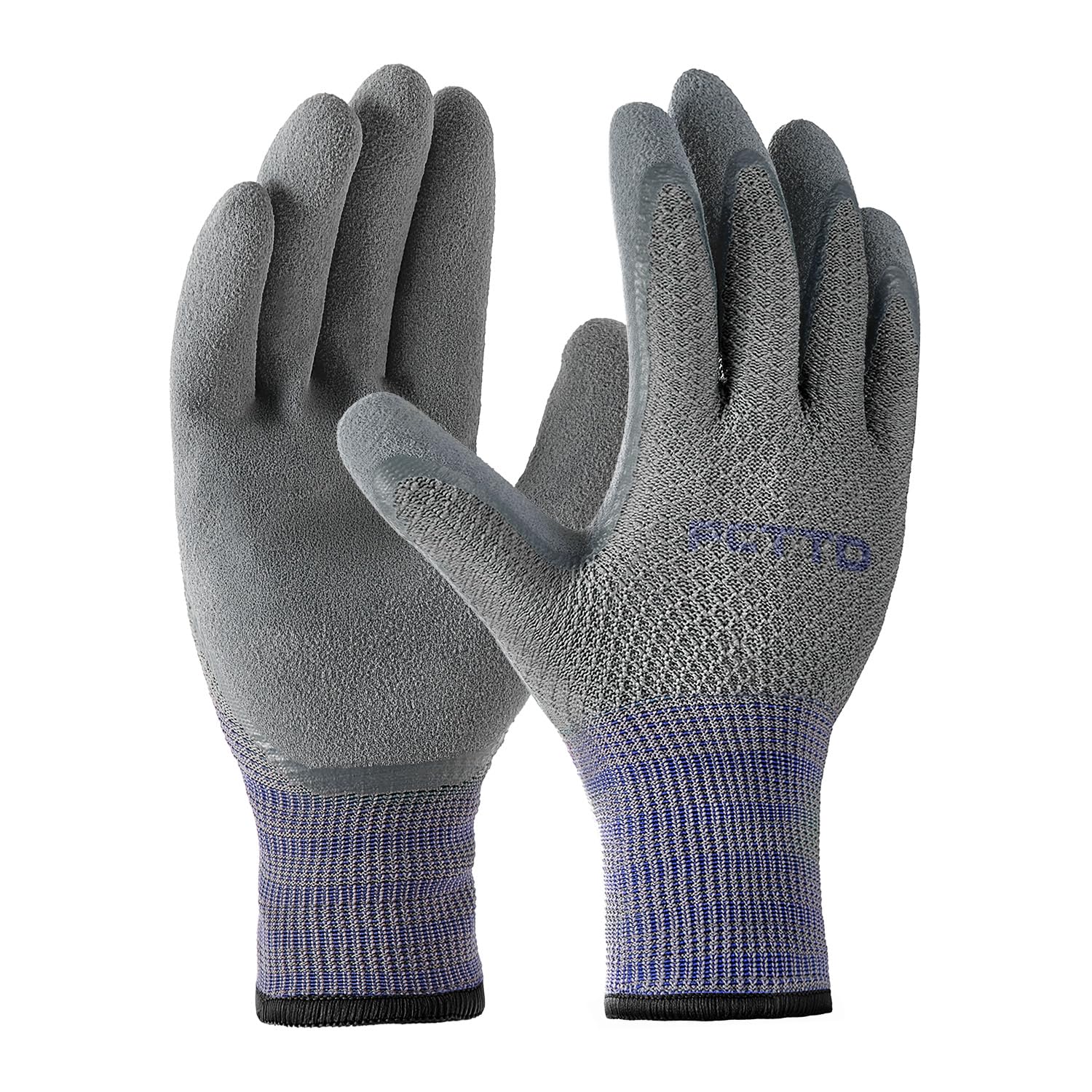 Guantes de jardinería para hombres, 3 pares de guantes de trabajo de jardín transpirables con revestimiento de goma para césped, g
