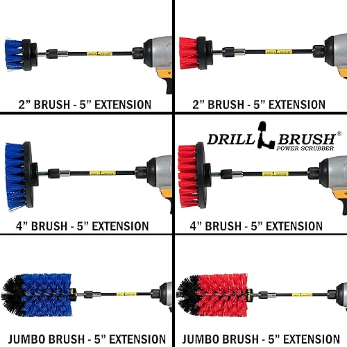 Miniatura 7 de Paquete de 7 cepillos de taladro  Juego de accesorios de cepillo de fregado rígido y de rigidez media  Hormigón  Cubierta  Patio  Limpieza de