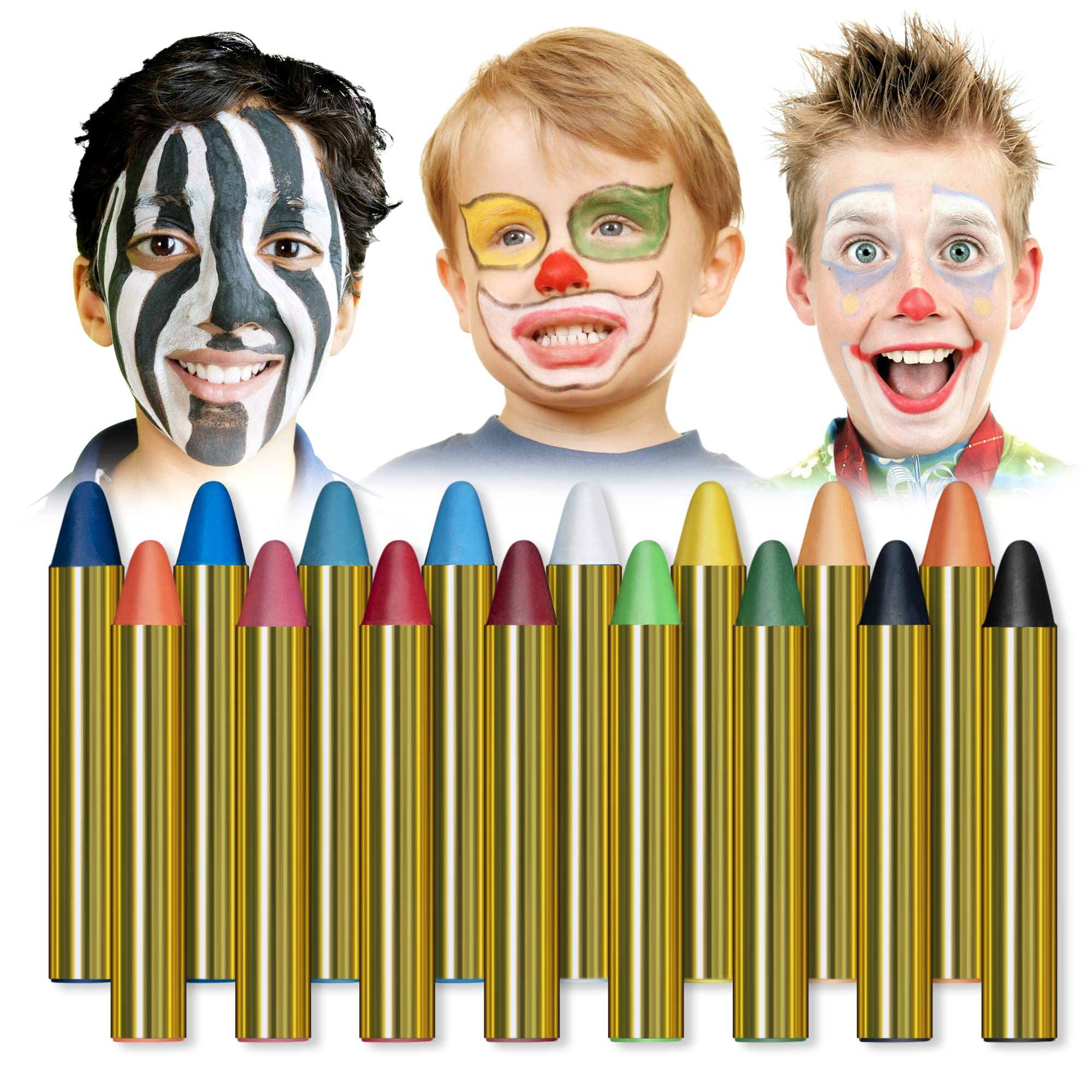Henmi Set De 28 Pinturas Faciales No Tóxicas – Crayones De Cera Para Maquillaje De Carnaval, Halloween Y Fiestas, Lavables Y Seguros Para Niños