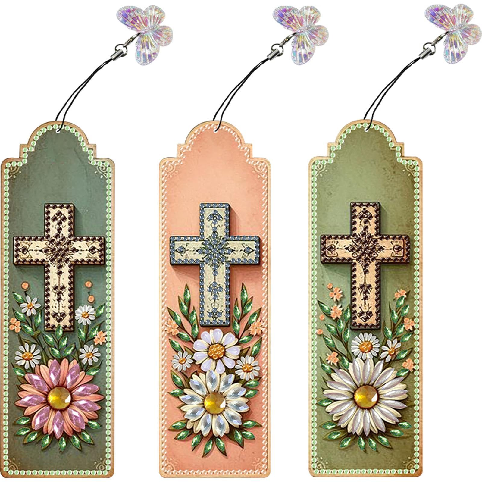 7 3Pcs Daisy Bouquet Diamond Painting Bookmark Kit (Sq019)