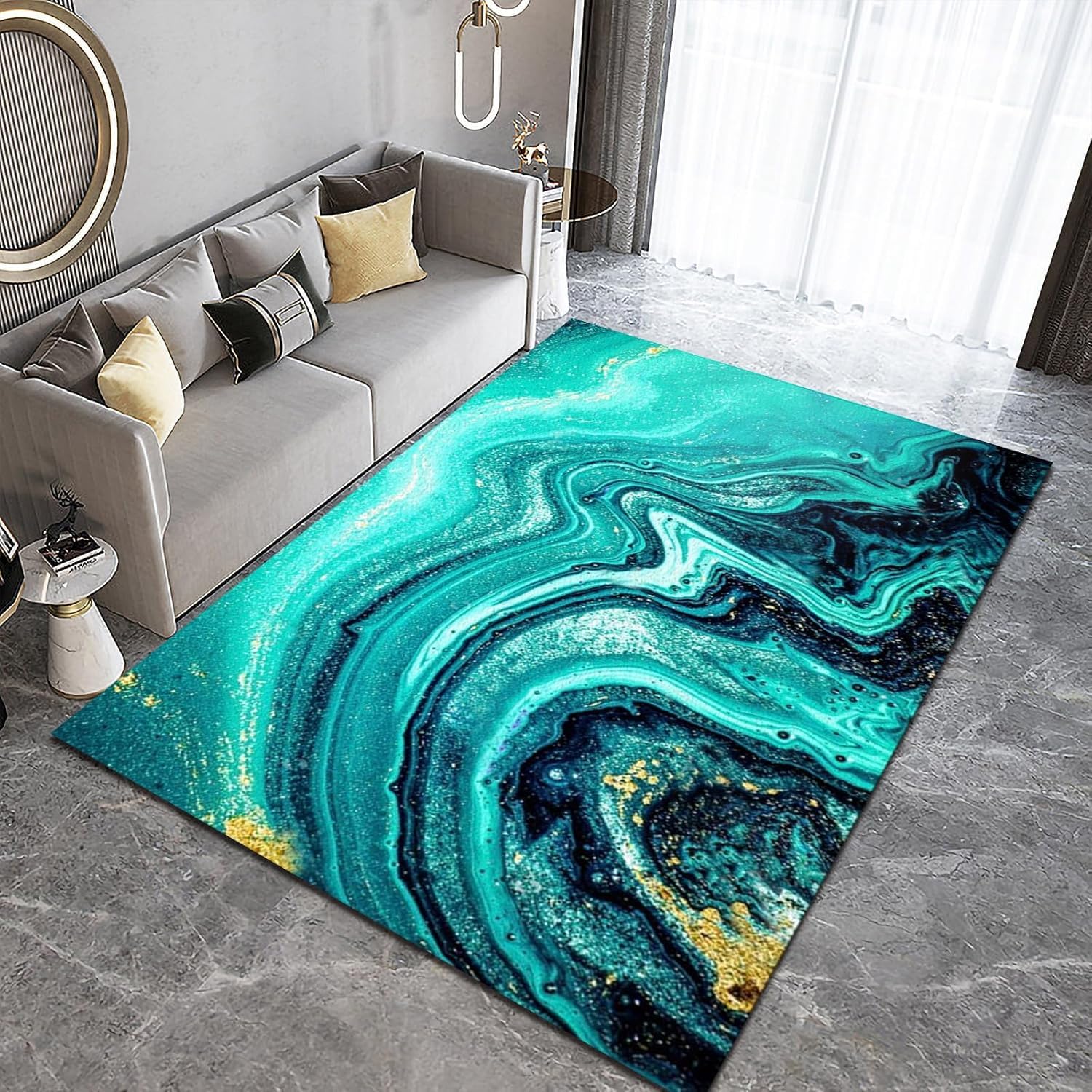 Tappeto Con Illusione Ottica 3D Per Soggiorno, Strisce Di Trama Geometrica Astratta Stampato,Tappetino Per Decorazioni Per La Casa,Tappetino Antiscivolo,Zerbino Lavabile 100 X 200 Cm - Pu -70697220710