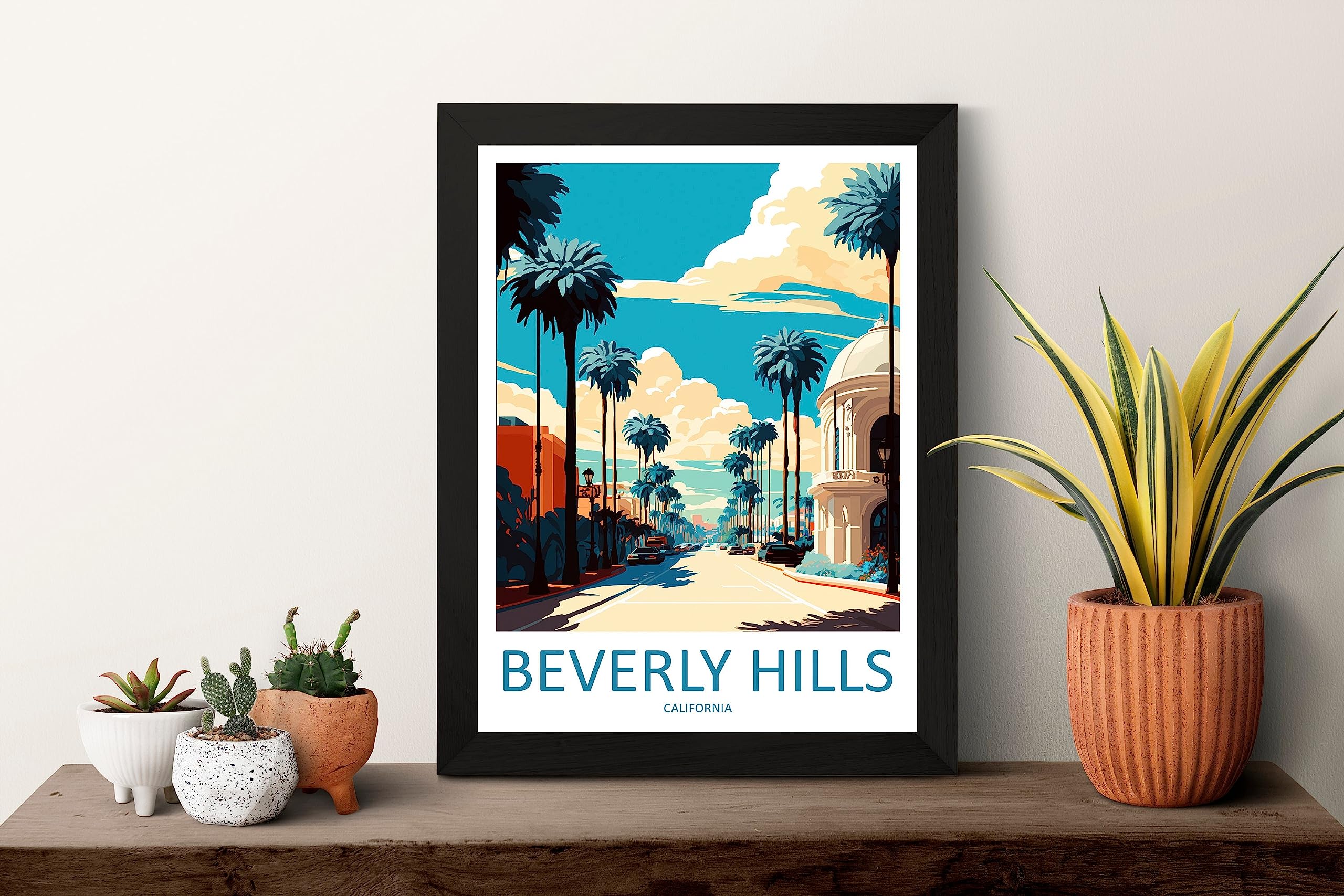 Amazon.com: Beverly Hills Travel Print Wall Art Beverly Hills Wall