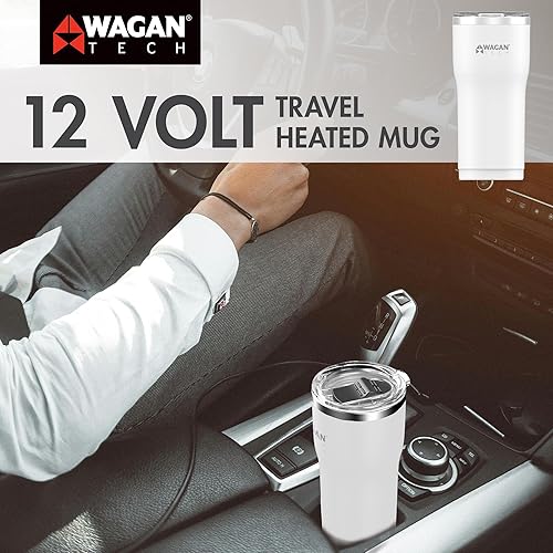 Miniatura 7 de Wagan EL6102 12V Travel Car - Taza térmica portátil de acero inoxidable de 16 onzas, tapa antiderrames, base antideslizante, calentador de café,