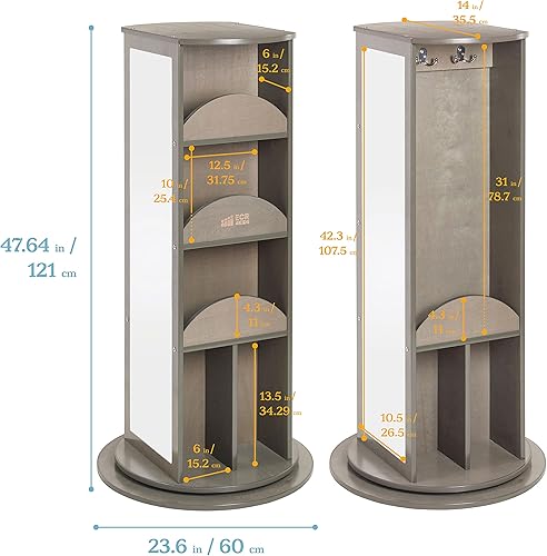Miniatura 3 de ECR4Kids Carrusel de vestir giratorio, organizador de disfraces, gris lavado