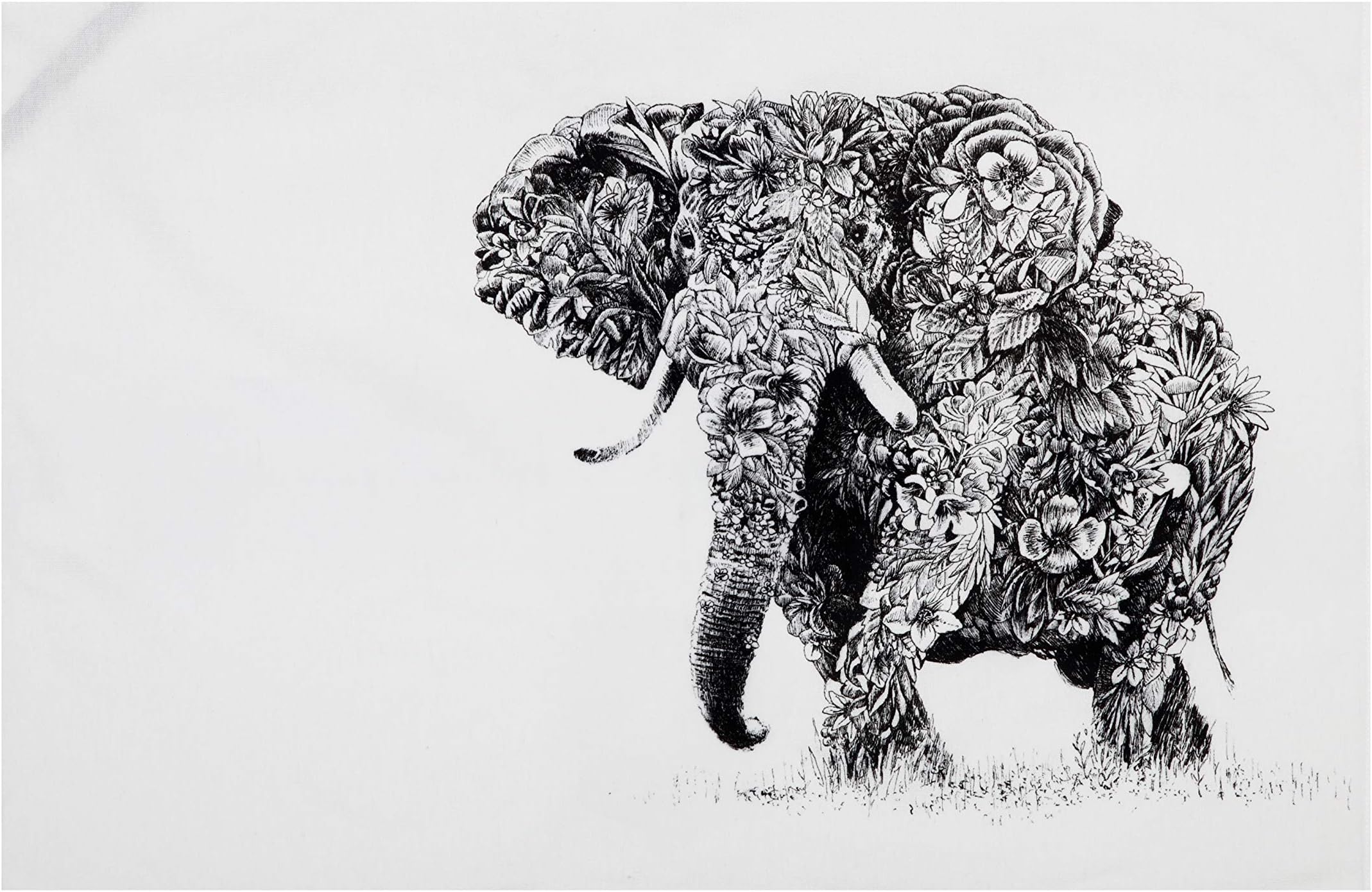 Maxwell & Williams Tea Towel with African Elephant Design, 100% Indian Cotton, 50 x 70 cm