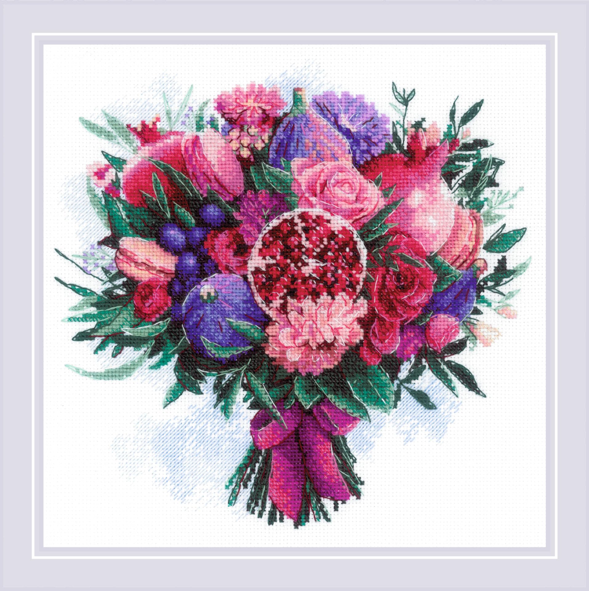 Riolis counted cross stitch kit ""Fruitful Bouquet"", 25x25cm, DIY