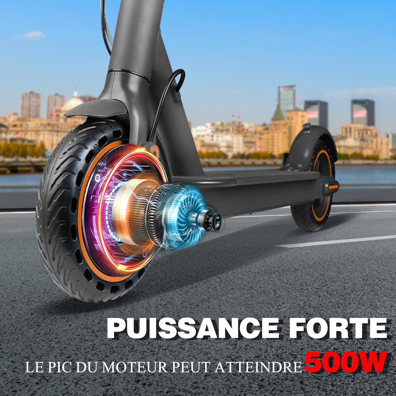 Trottinette Electrique Adulte Pliable, autonomie de 30 km,Vitesse maximale de 25 km/h,Double système de freinage Batterie 36V 7.8Ah-Loisirs et divertissements,