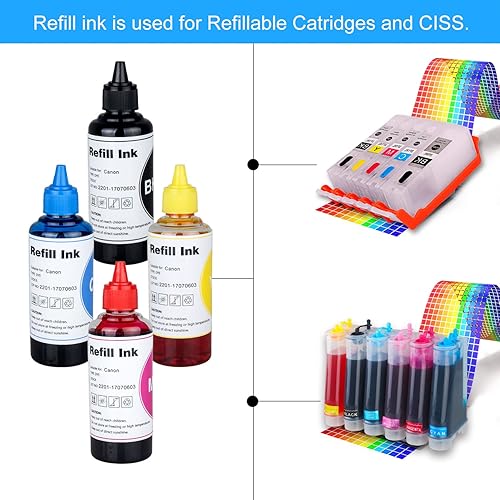 Miniatura 2 de Kit de botellas de tinta de recarga de impresora para cartuchos PGI-250 CLI-251XL PGI 270XL CLI-271 o CISS, para PIXMA MX922, MG5720, TS6020,