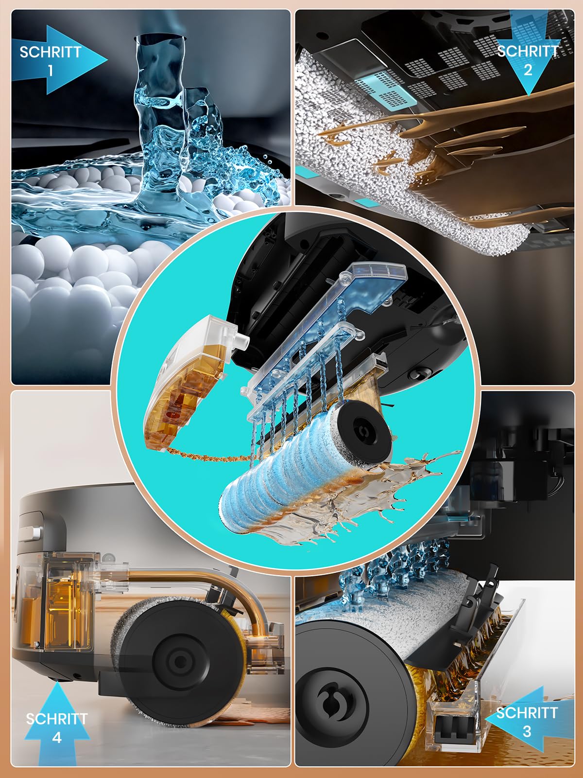 Lefant M210 PRO Omni Saugroboter mit Roller Wischfunktion,20000 Pa,20cm Roller,Vermeiden von Hindernissen,LiDAR Navigation,Multi-Floor Mapping,No-Go-Zone,2.4G/5G, App und Alexa