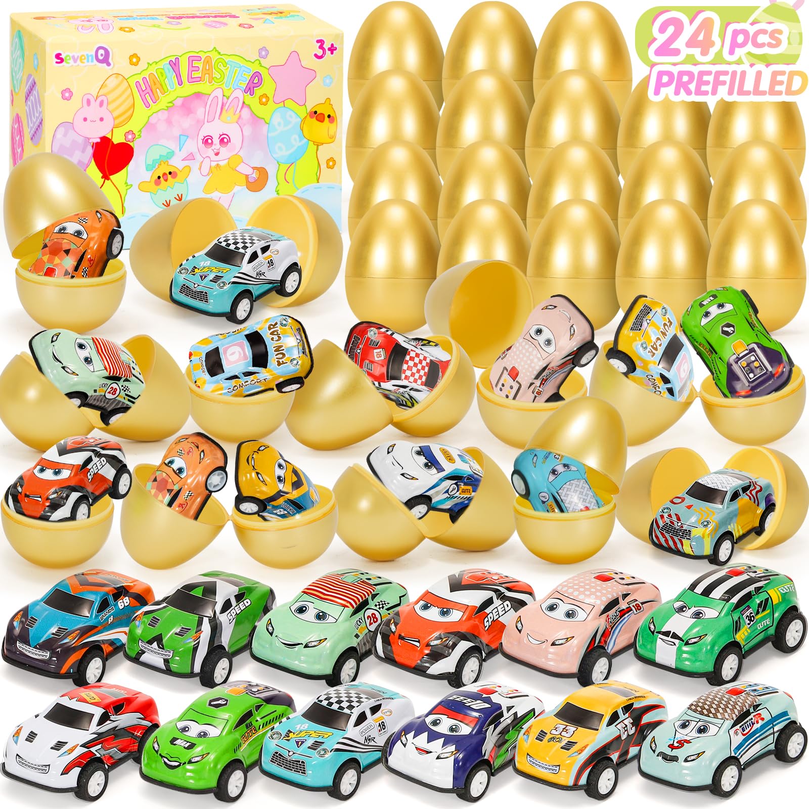 Amazon.com: SevenQ Toy Cars Easter Basket Stuffers 24 Pcs