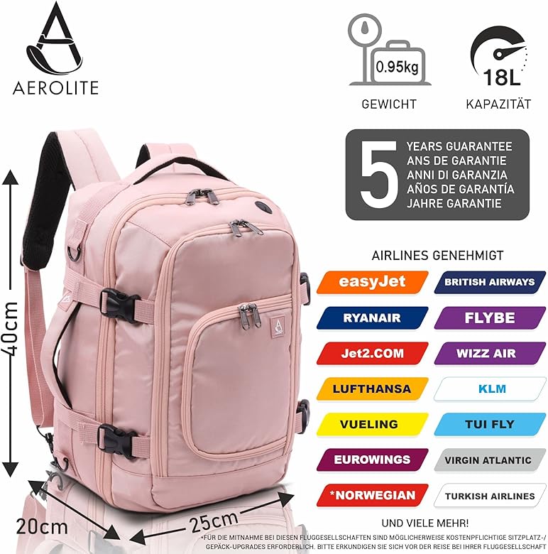 Aerolite rucksack 40x25x20 Clearance