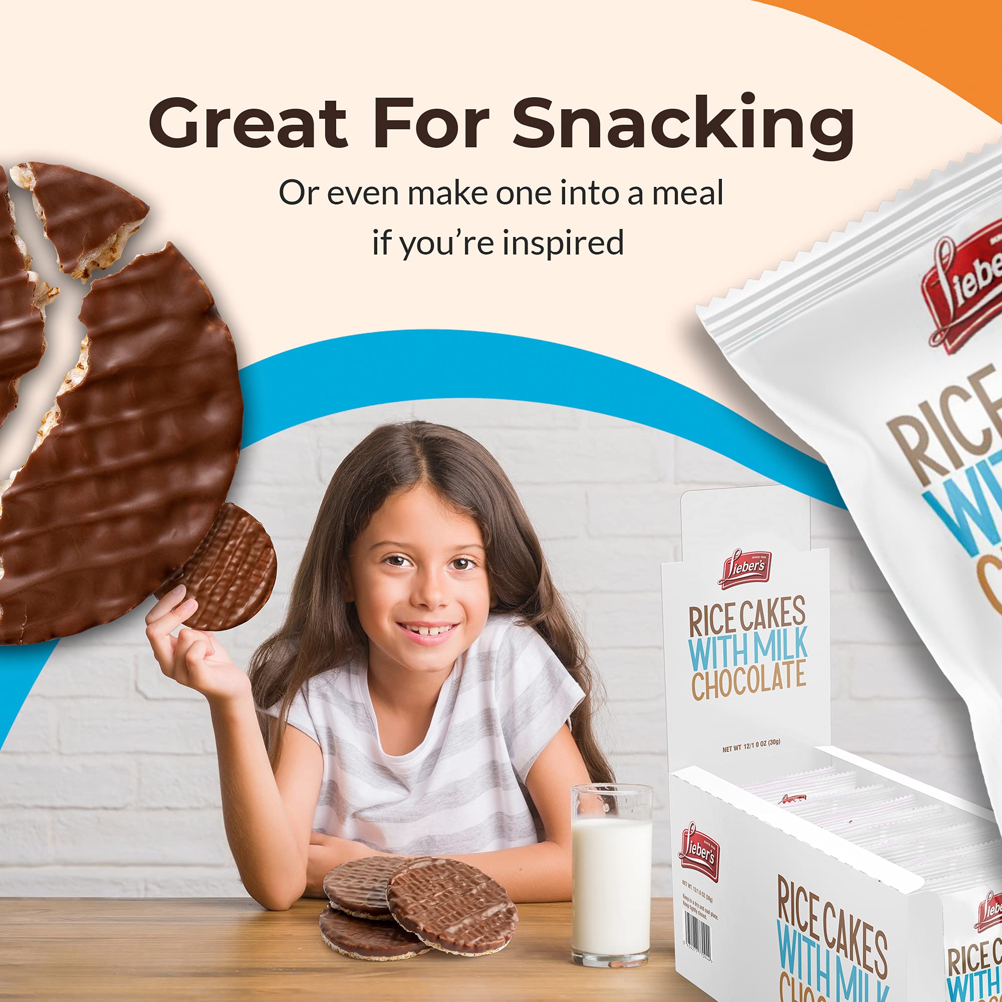LIEBERS Milk Chocolate Rice Cakes, Snack Pack, Gift Pack