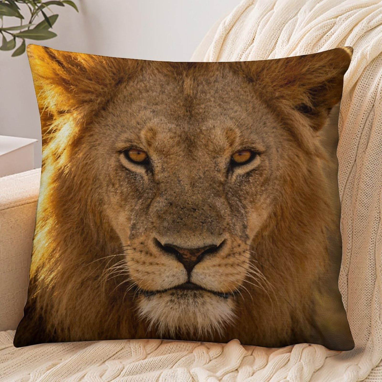 Fekiloot Style Lion Pillowcase Pillow Sham Pillow Case