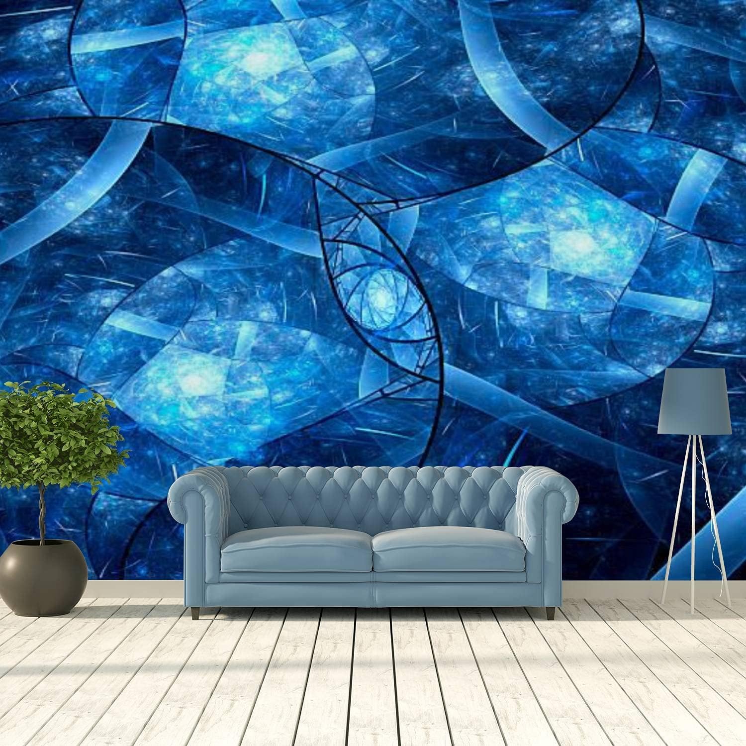 Décoration murale design vitrail 3D pour salon contemporain