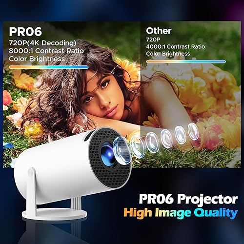 Miniatura 3 de Mini proyector WiFi con Bluetooth, soporte Full HD 4K, proyector portátil inteligente Android 11.0, rotación de 270, corrección trapezoidal vertical