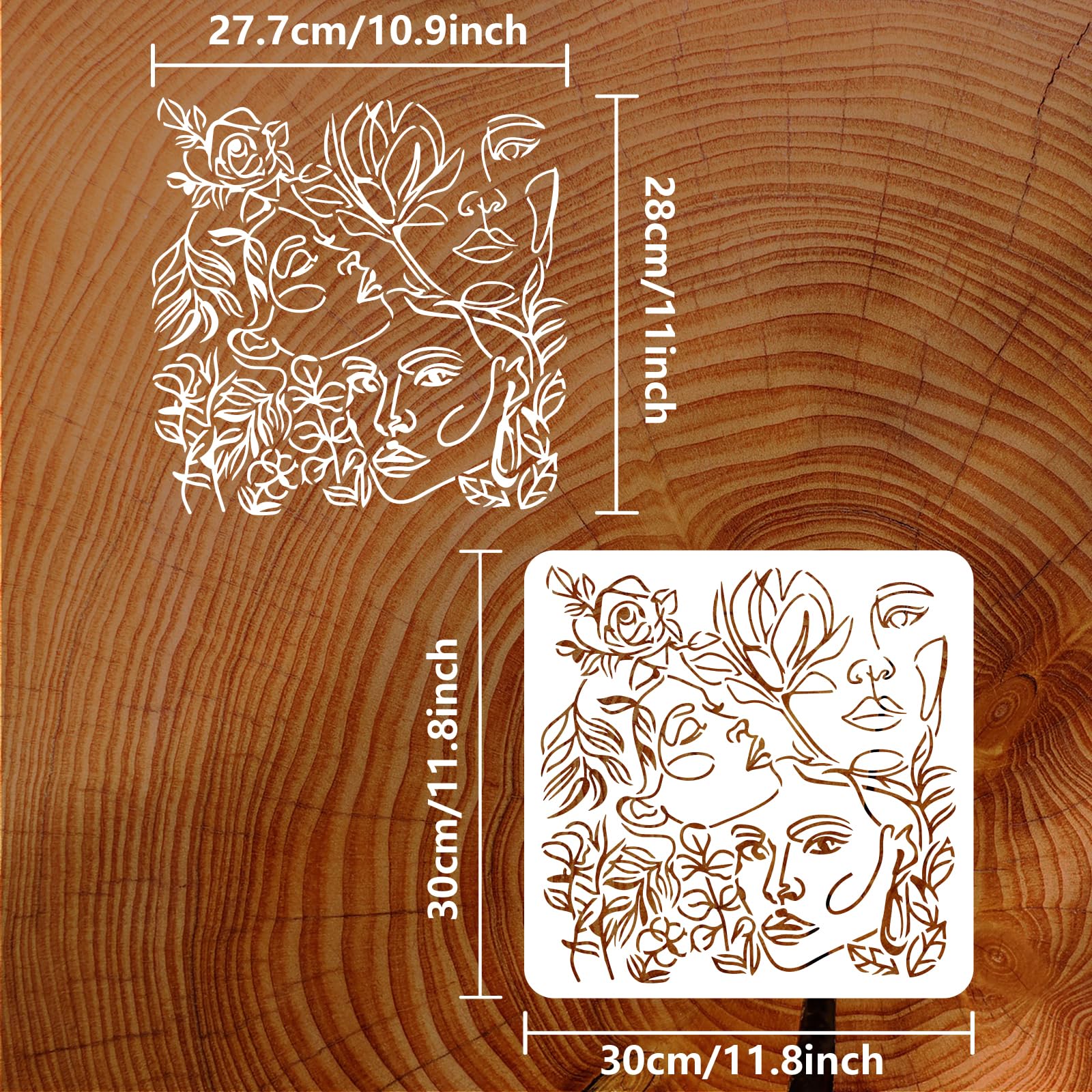 FINGERINSPIRE Moon Stencil 11.8x11.8inch Plastic Moon Stars Flowers - View #7