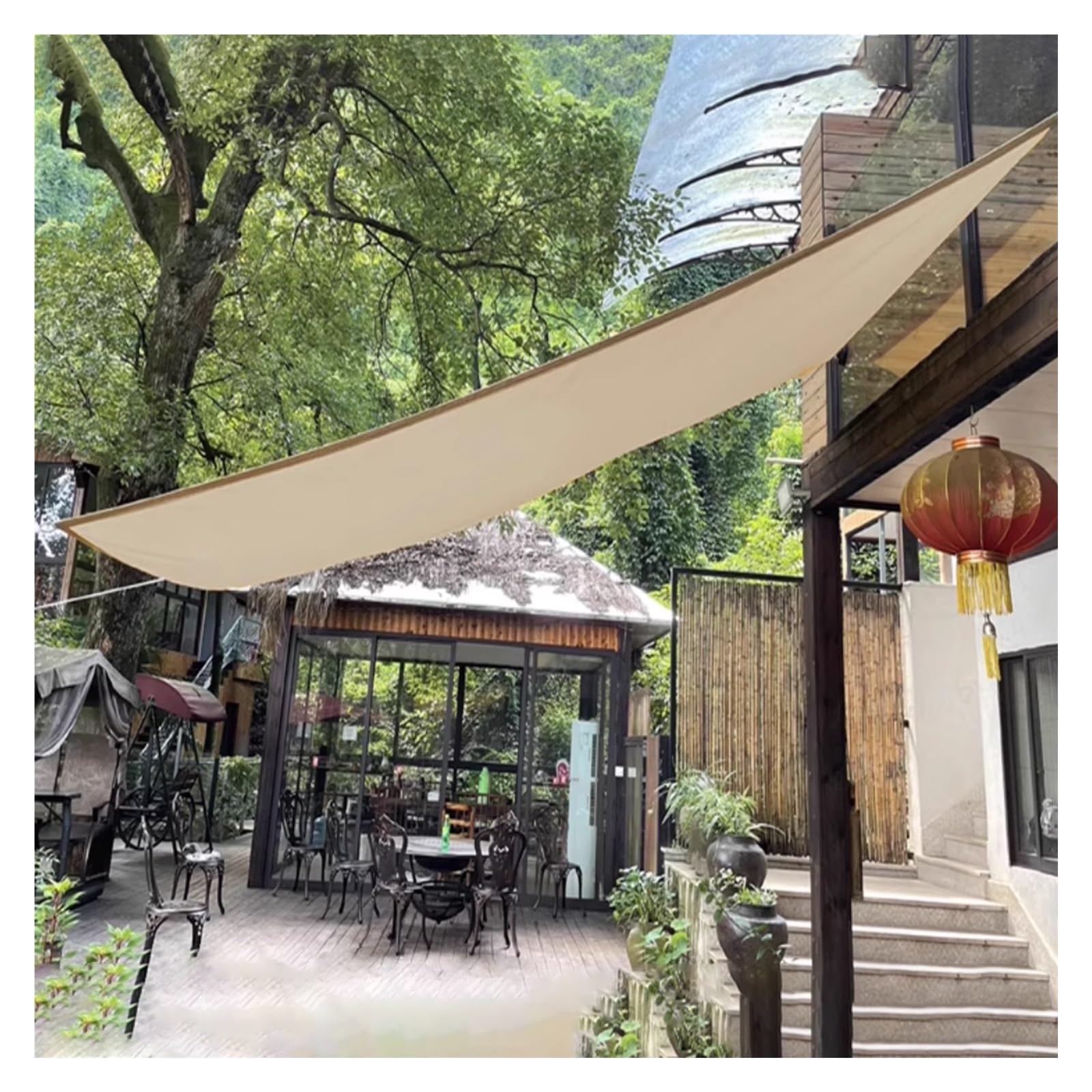 XANAYXWJ Copertura per da Sole Esterna Rettangolare Impermeabile per da Sole a Vela per Cortile, Patio, Prato - Riparo Resistente ai Raggi UV (4x7m)