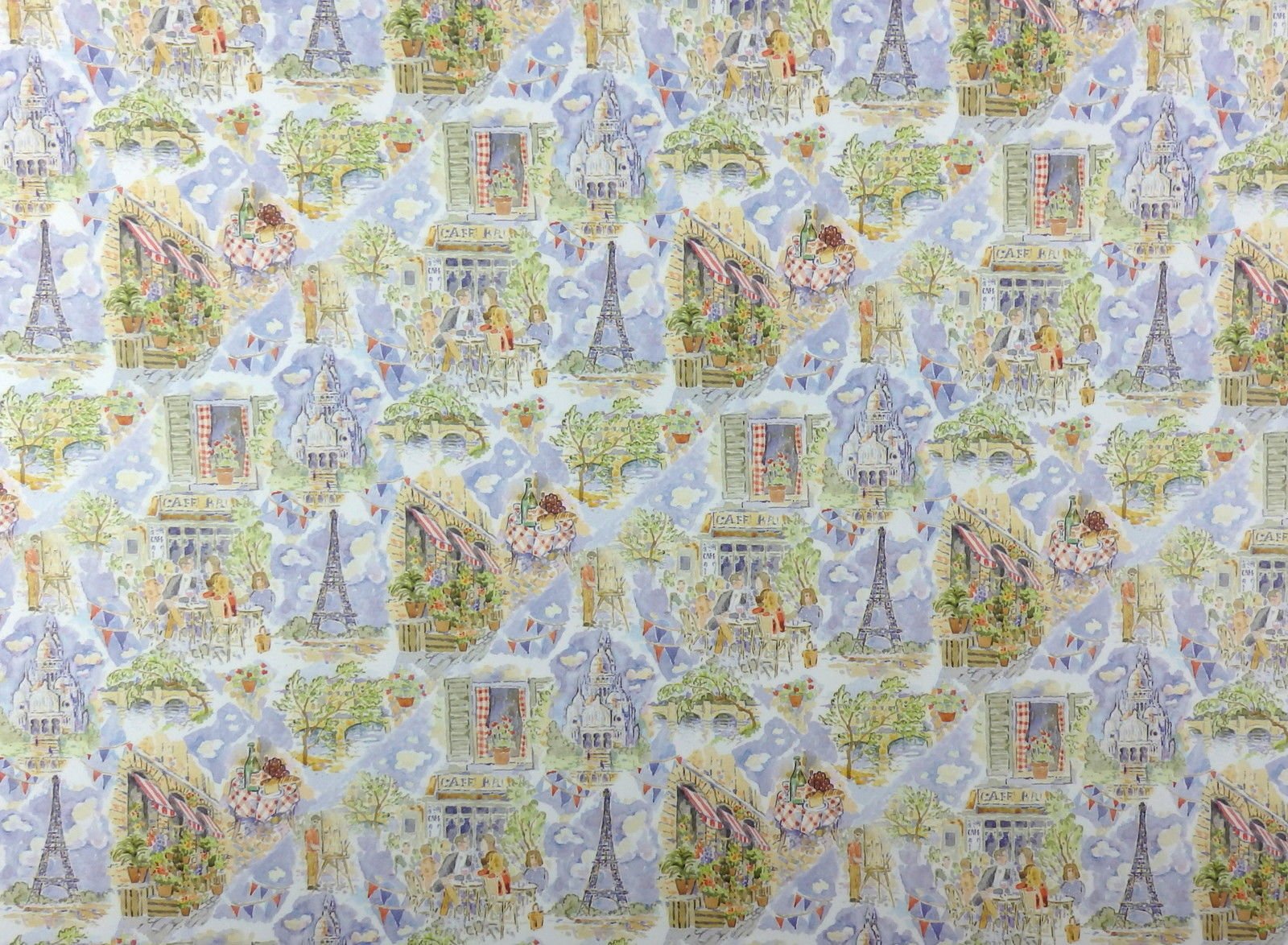 Melody Jane Dollhouse 'April in Paris' Miniature Print 1:12 Scale Scene Wallpaper