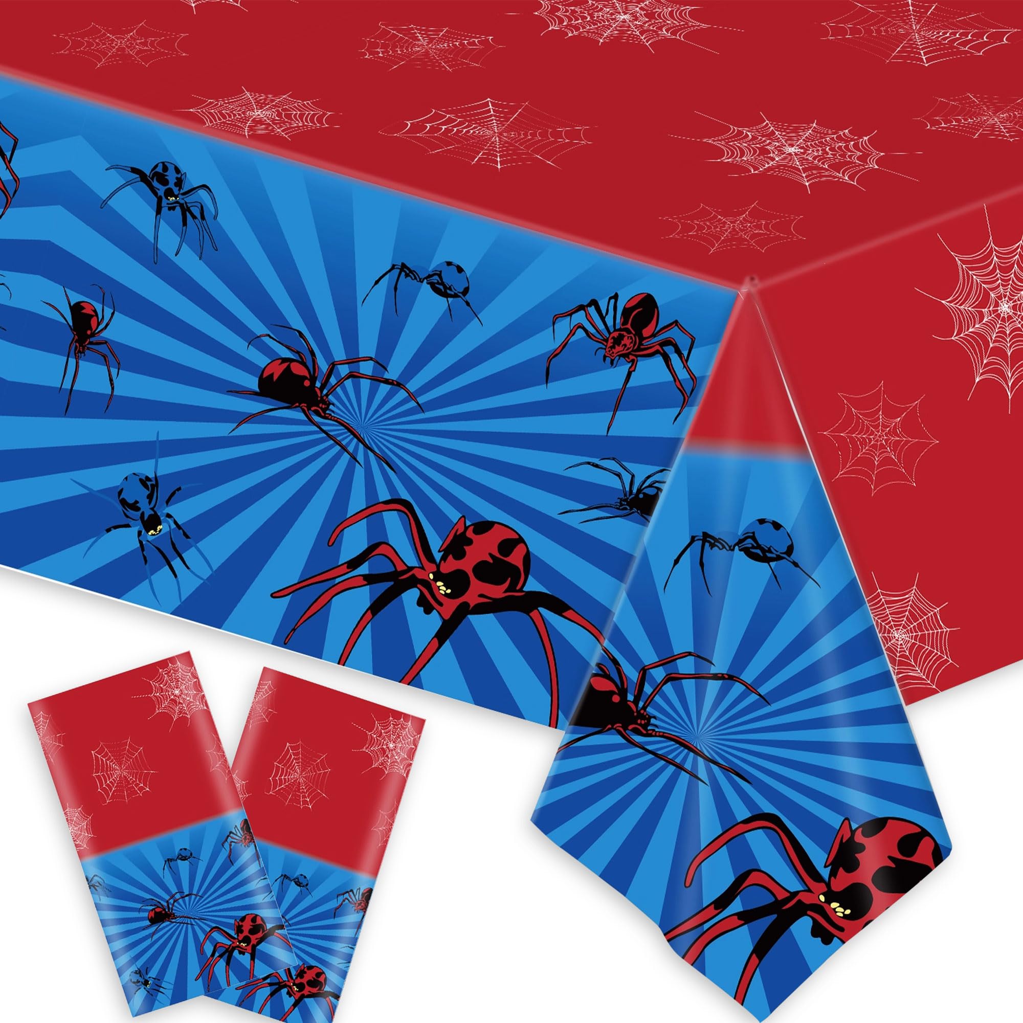 Roaring Good Time Spider Birthday Party Tablecloth Plastic Disposable Hero Table Cover for Spider Birthday Party Decorations Supplies
