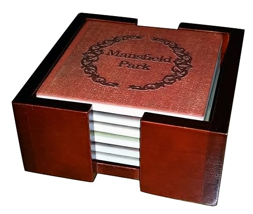 Miniatura 2 de Jane Austen Books Coaster Set - Ceramic Tile with Cork Back - 6 Piece Set