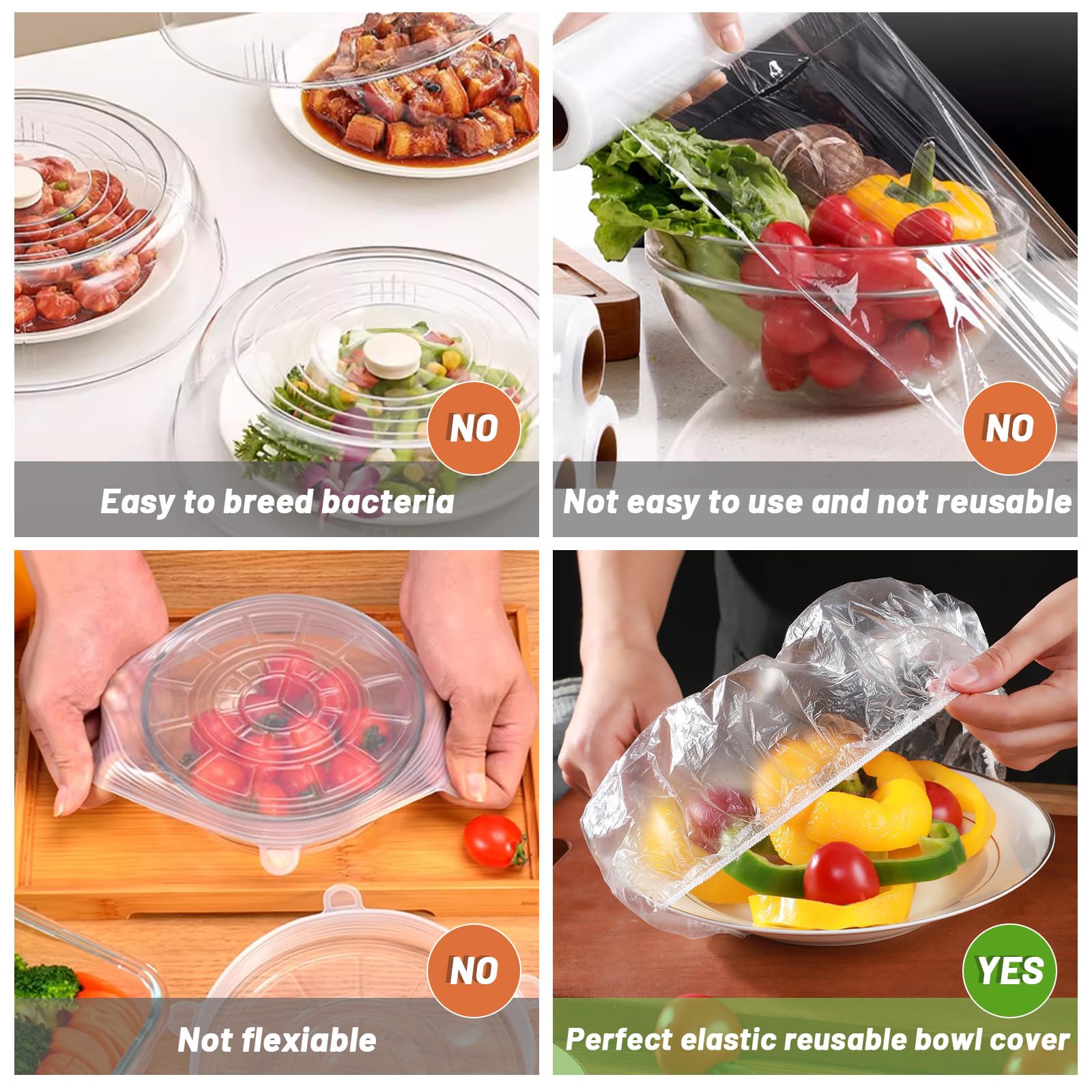 Contenedores De Plastico Desechables 300 Fundas Desechables Para Cuencos De Conserva, Cubiertas Desechables Bolsas Plastico