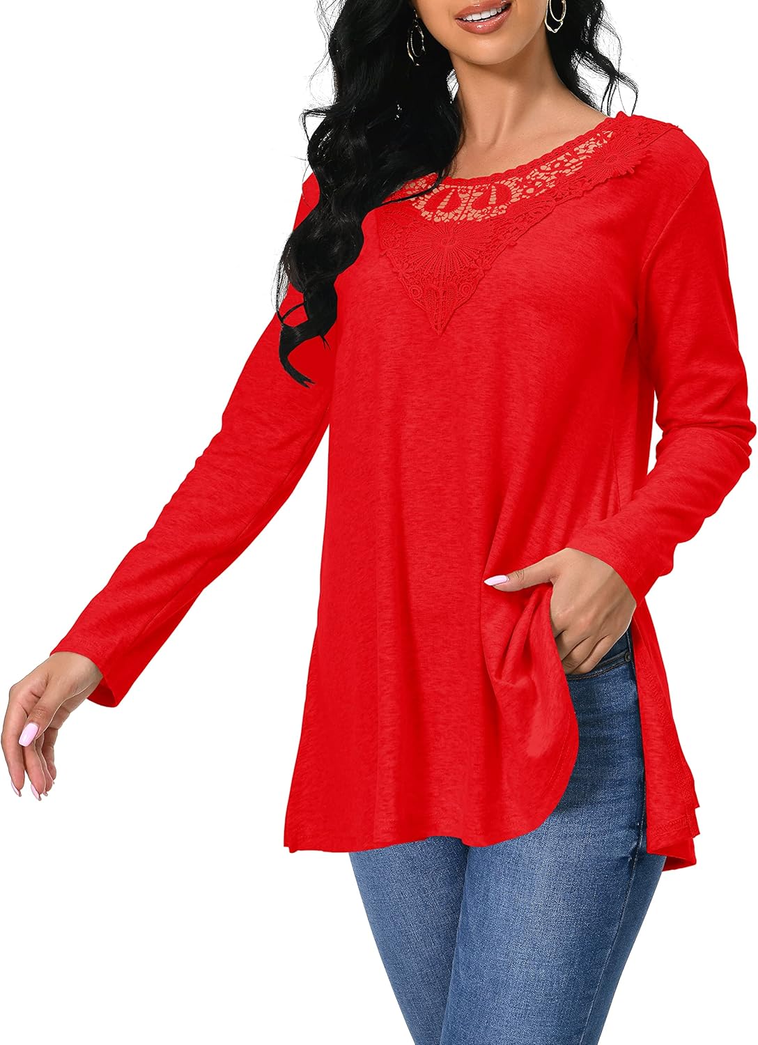 Afibi Shirts for Women Long Sleeve Casual Loose Fit Tunic Tops For Leggings - Image 5