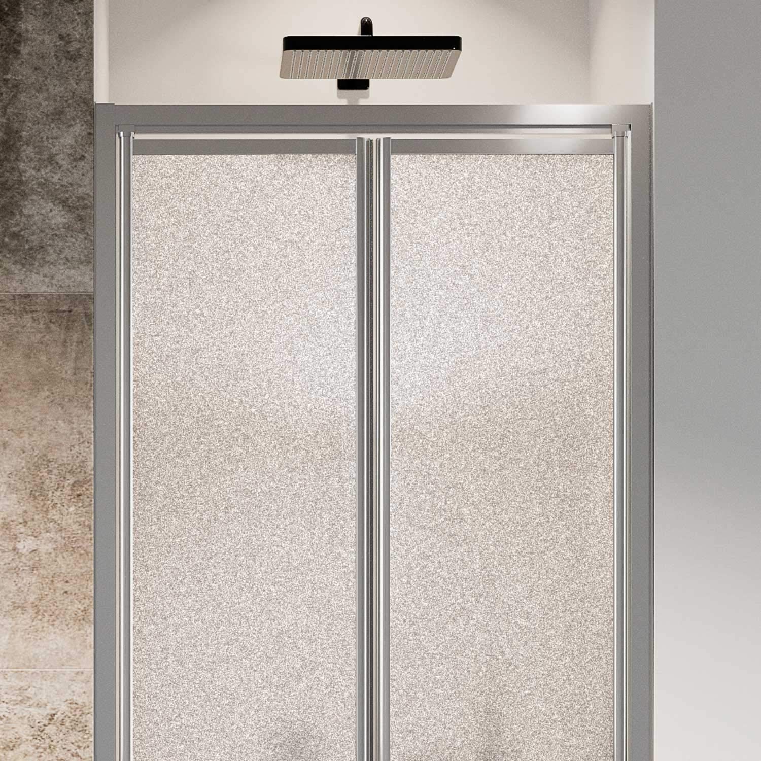 Idralite Duschtür 90CM H185 Strukturglas C mit Saloon doppel-Schwenktür Öffnung Mod. Clint