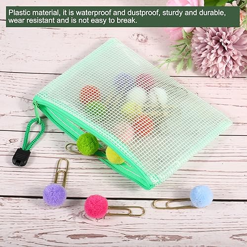 Miniatura 3 de YOKIVE Paquete de 6 bolsas de malla con cremallera, bolsillos de malla A6 para archivos, bolsa de plástico para documentos, ideal para