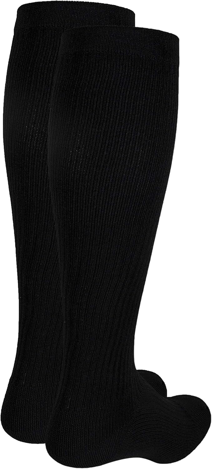 Truform - 1934BL-L Compression Socks, 20-30 mmHg, Men's Gym Socks, Knee High Over Calf Length, Black, Large - Image 8