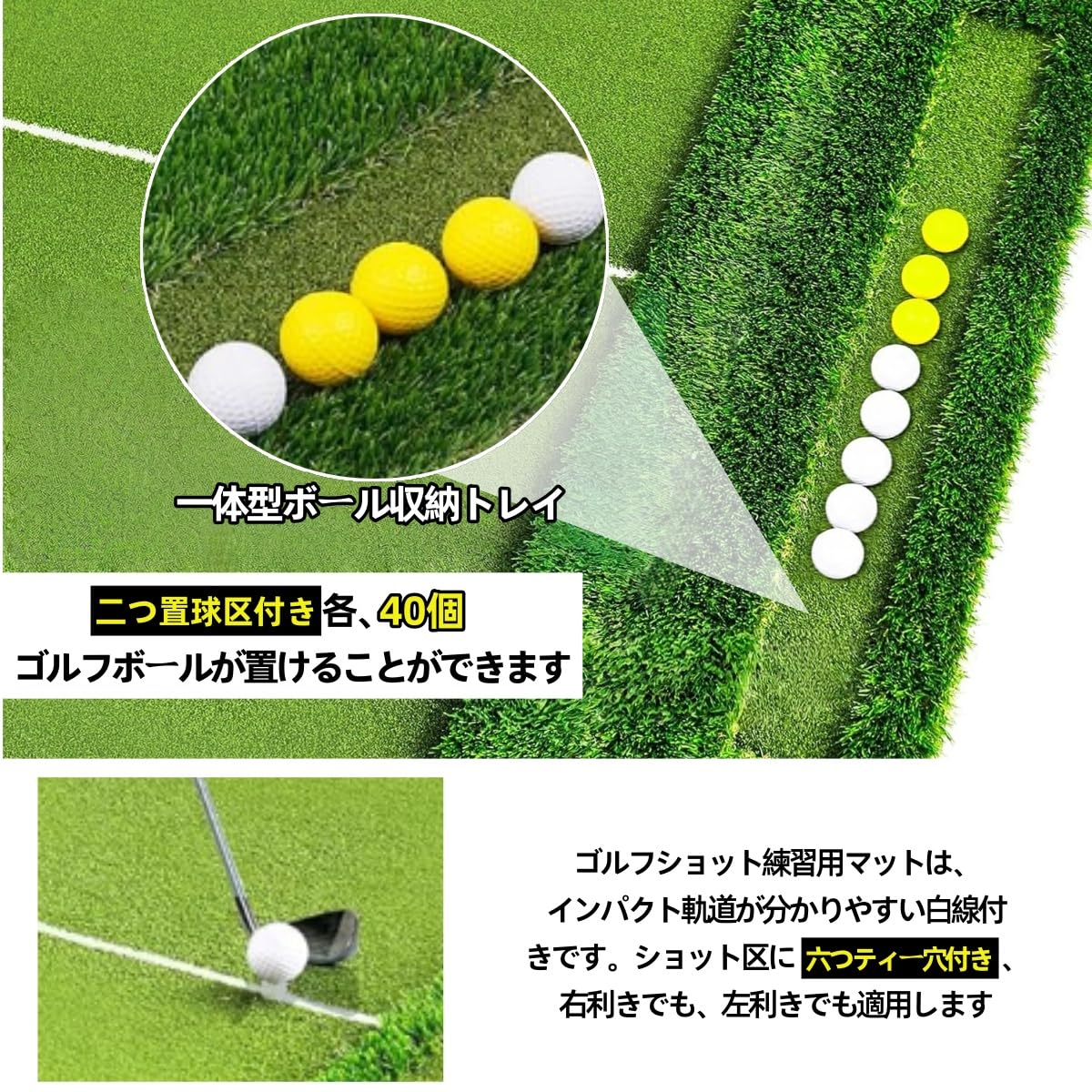 Amazon | EastEamily ゴルフマット 大型 ゴルフ練習マット 150×120cm