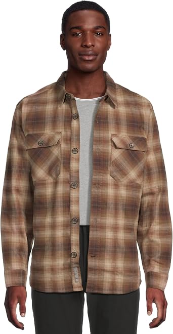 Royal Robbins Men's Snowcap Lined Flannel Long Sleeve Fleece-lined flannel shacket