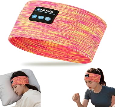 Sleep Bluetooth Headphones, Sleep Headphones Headband Wireless for Sleeping Side Sleeper, Wireless Sleep Earphones for Workout Sports Yoga Running TravelPinkish Yellow