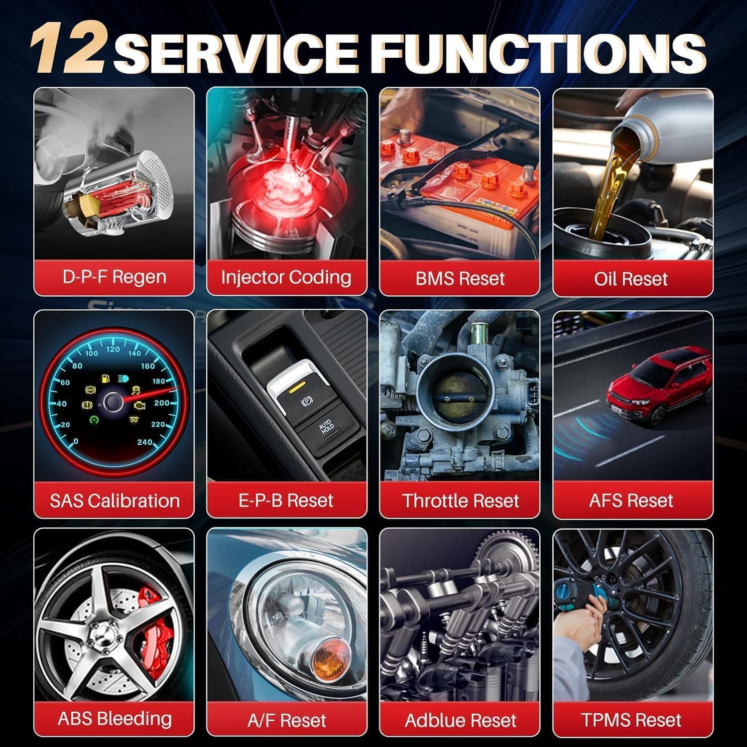 LAUNCH CRP129E V3.0 OBD2 Auto Diagnostica Italiano con 4 Sistemi e 12 Servizi di Riavvio, Diagnosi Sistema Motore ABS SRS Trasmissione, Ripristino Olio SAS DPF TPMS EPB Iniettore Codifica BMS OBD 2