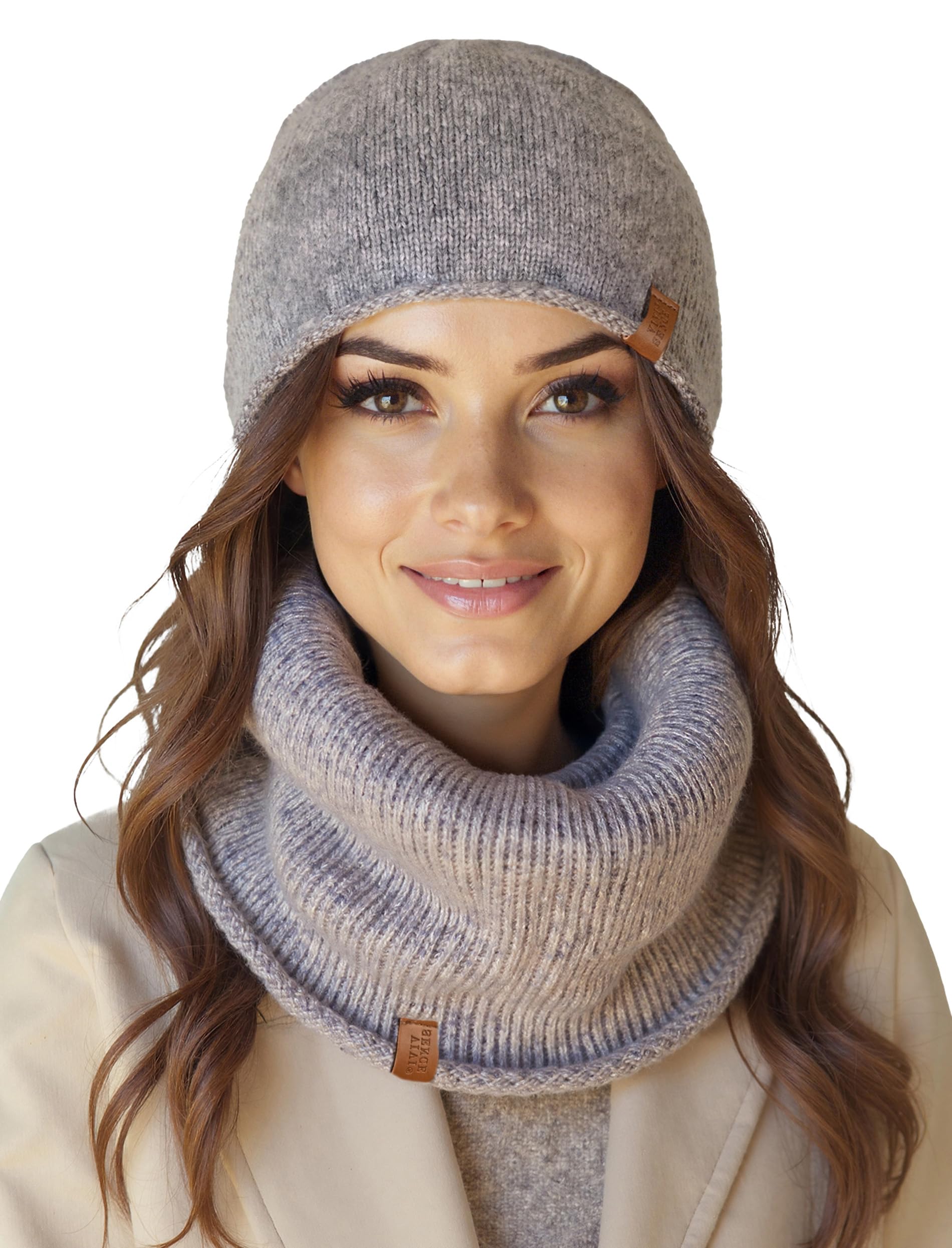 VIVISENCE Damen Mütze Mit Merinowolle Sanft Zur Haut Für Winterkomfort