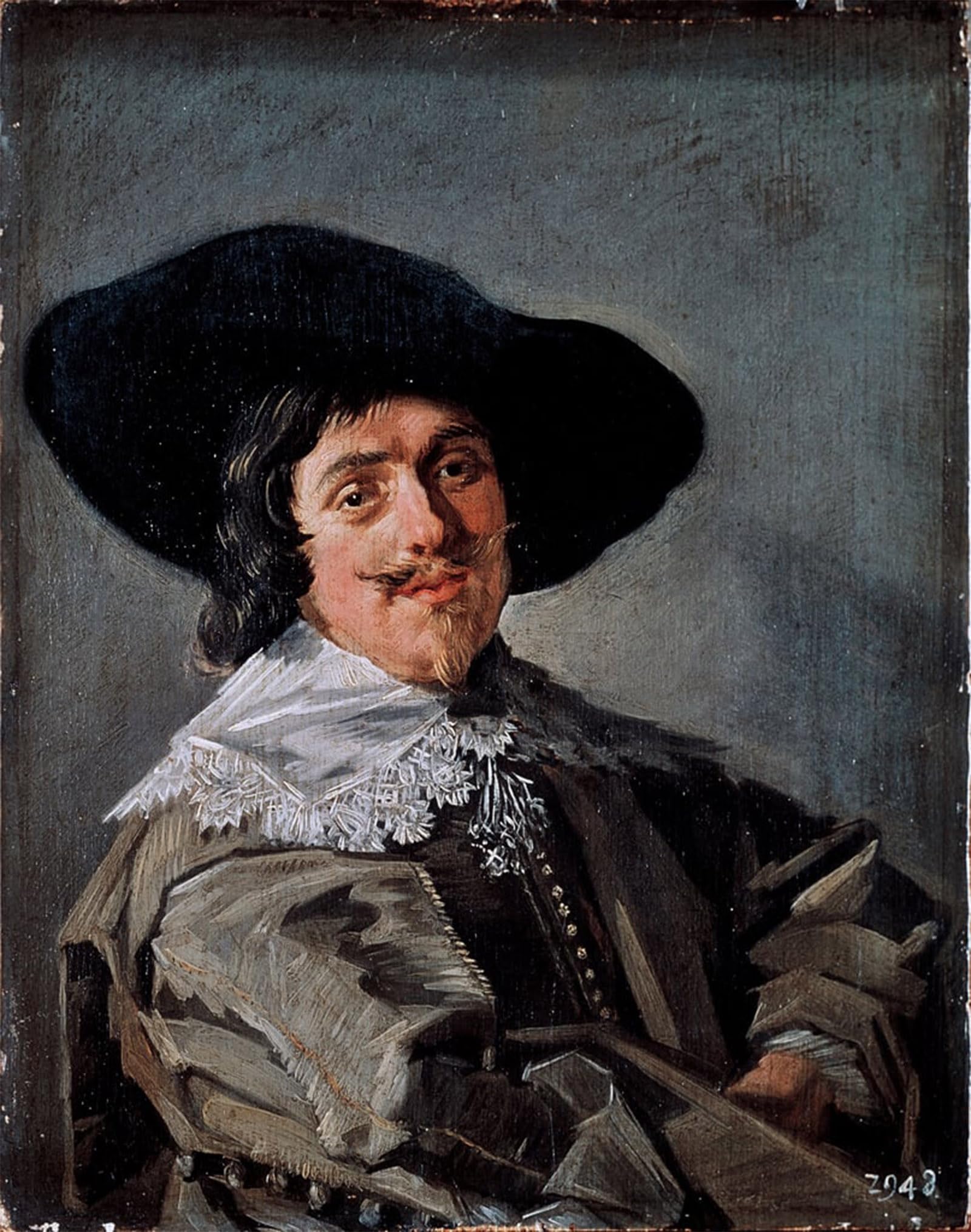 ARTXLXXBN Famous Print Painting Colorful Art Print Portrait of a Man in a Yellow Gray Fock Painting by Frans Hals Canvas Art Decorations for Home Decor 60x90cm