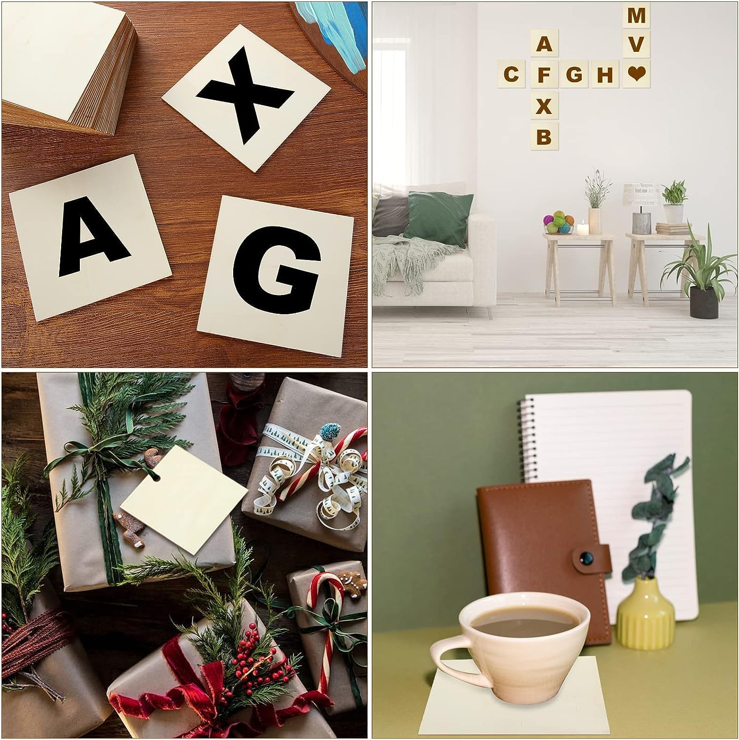 Changrobe Square MDF Square MDF Board 2 inch -2.5 mm Thick Wood Squares for Crafts, Unfinished Wooden Square Cutouts, Coasters for Resin Art, Mandala Art, Pyrography, Painting (Set of 50) 1