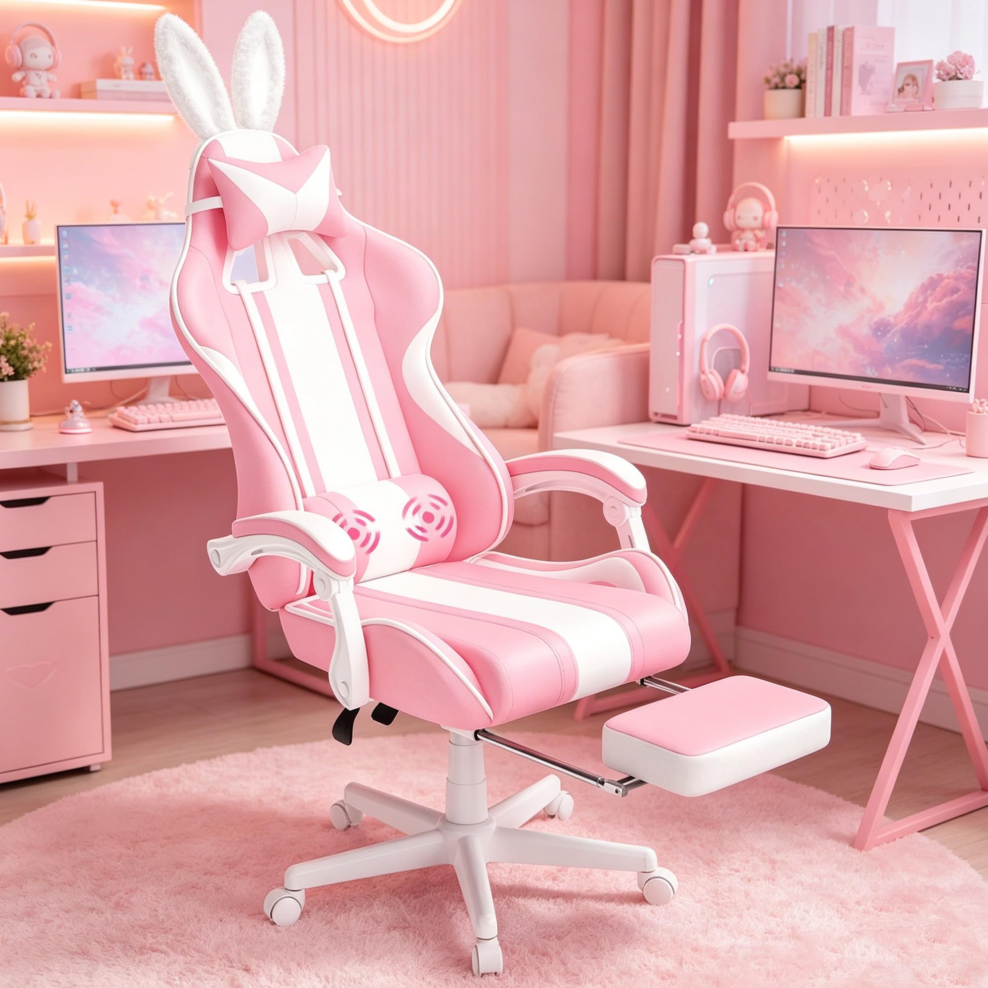 Verdego Chaise Gaming Ergonomique Massage, Fauteuil Gaming Simili Cuir