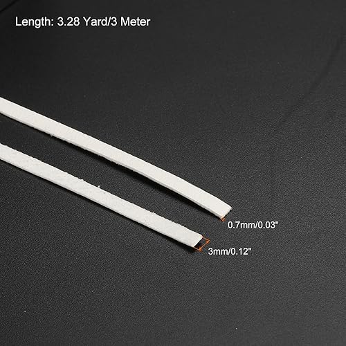Miniatura 2 de uxcell Cordón de cuero, 3.28 yardas, 0.118 in, tira de cuerda trenzada de poliuretano plana para bolso, bolso, cordones de zapatos, manualidades,
