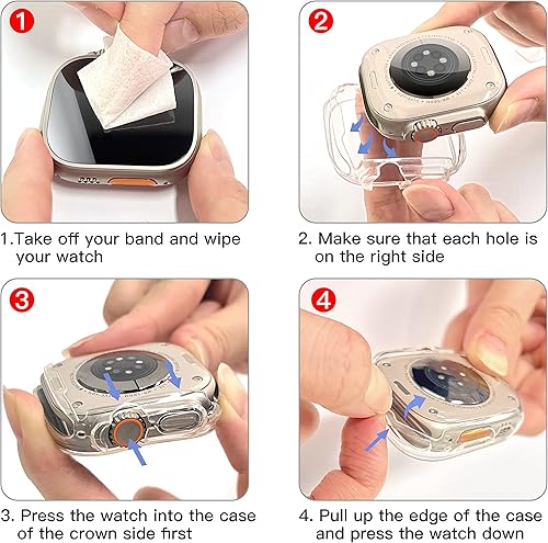 Miniatura 6 de Julk - Funda protectora de 165 pulgadas compatible con Apple Watch Ultra 2022 cobertura completa TPU HD ultrafina transparente