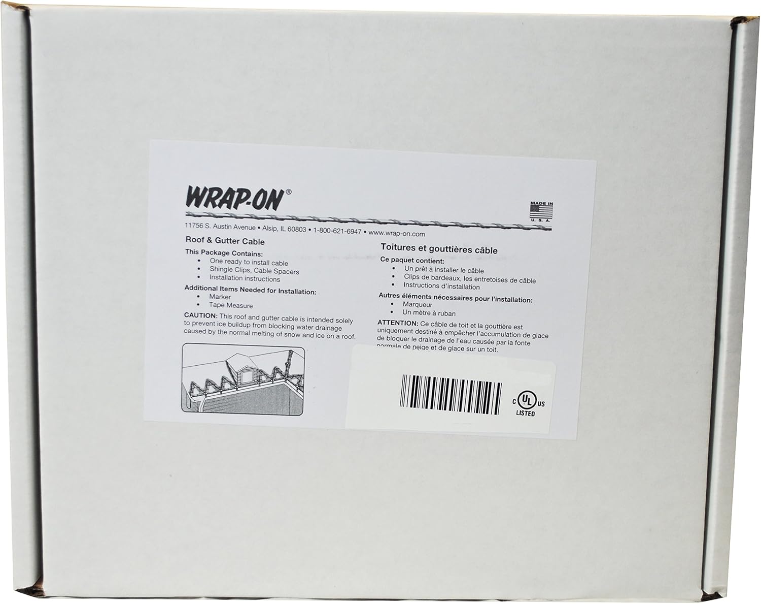 Wrap-On 14200 Roof and Gutter Cable, Gray, 200 Feet