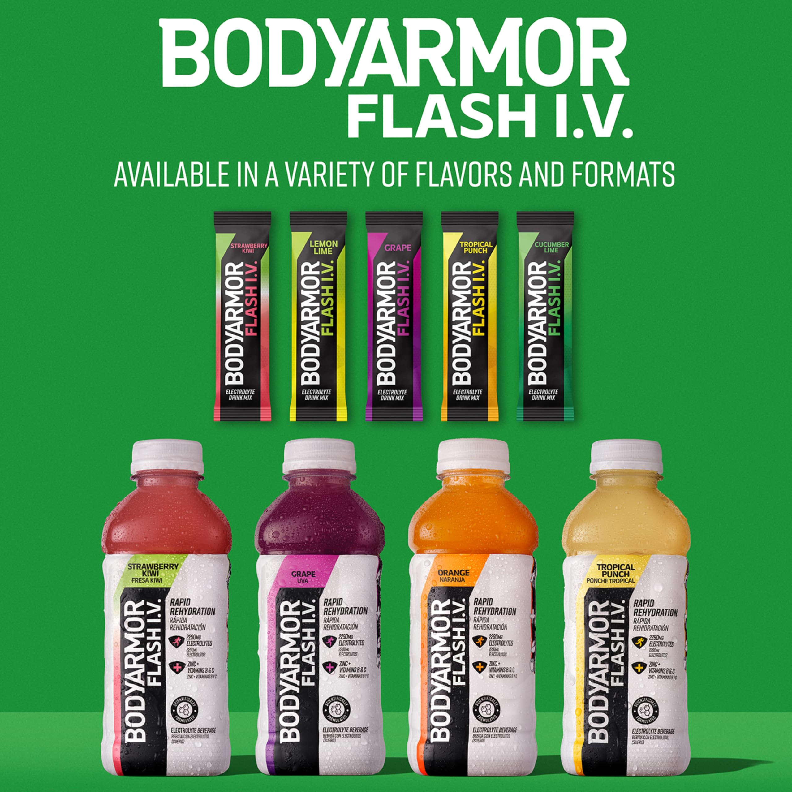 BODYARMOR Flash IV Zero Sugar Electrolyte Mix, Strawberry Kiwi, 15 Ct — Amazon image 7