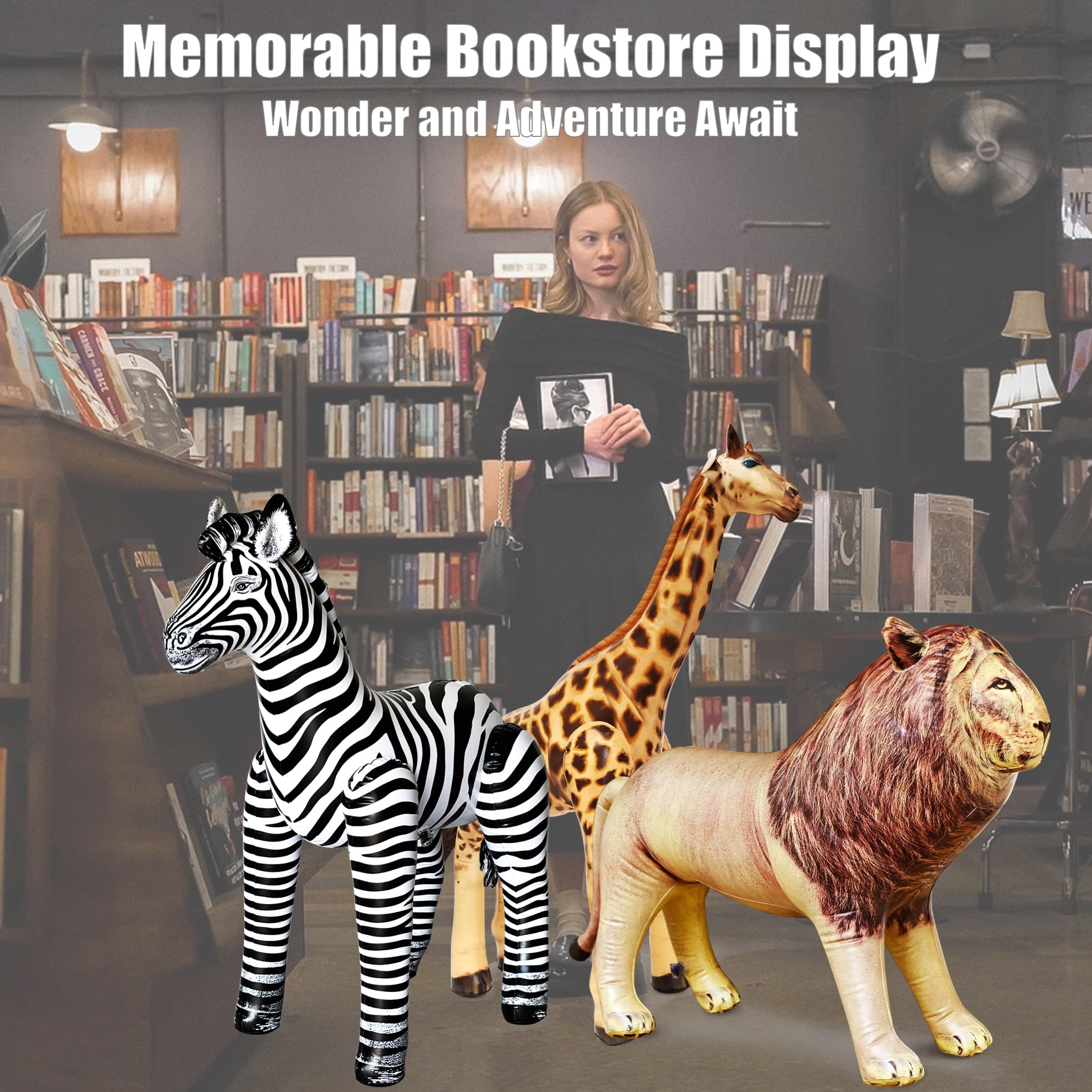 Jet Creations 3 pack Giraffe Zebra Lion safari Great for pool