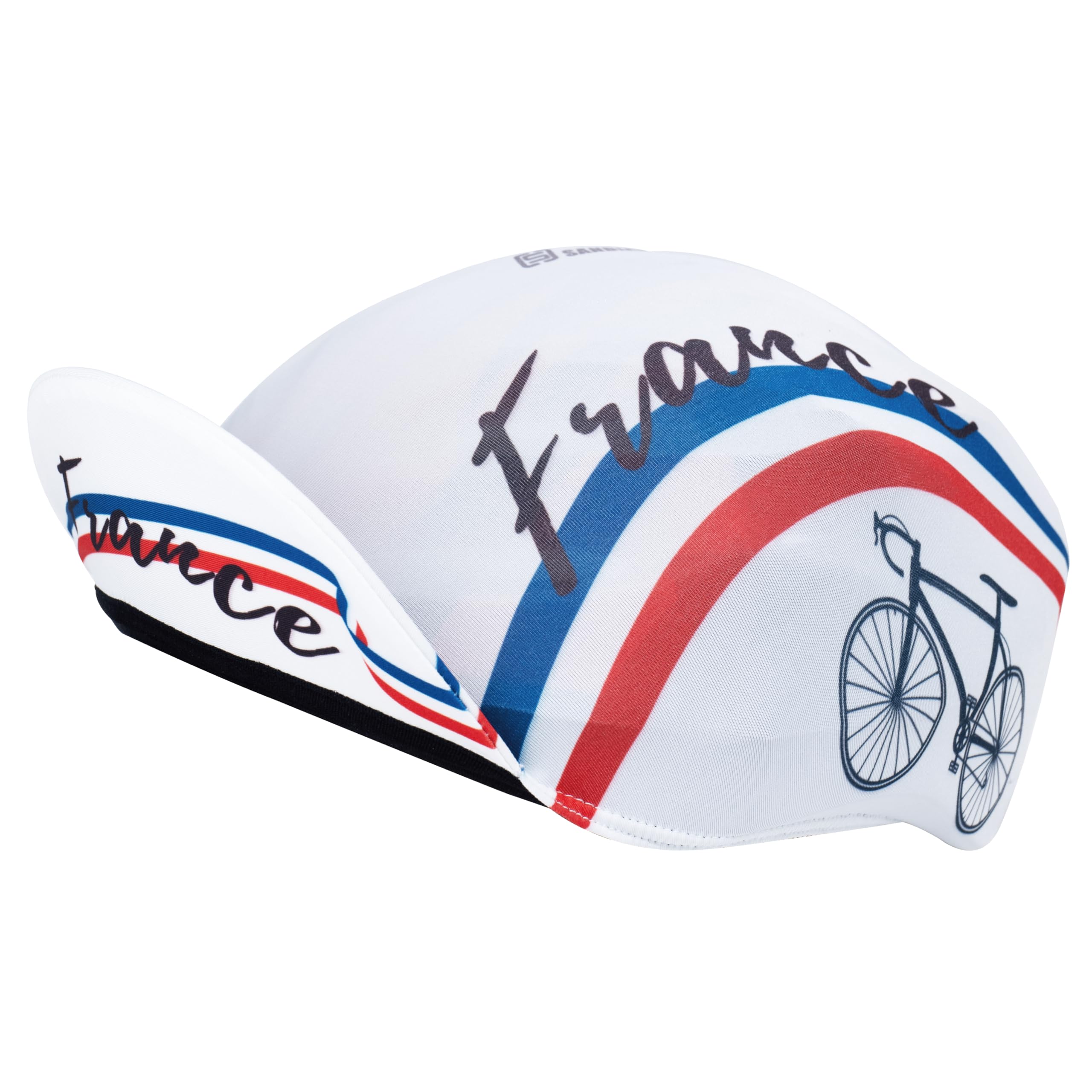 [France], Cycling Bicycle Helmet Cover, Breathable Stretch-Fit One Size for Most Half-Face Helmets, Vintage Style