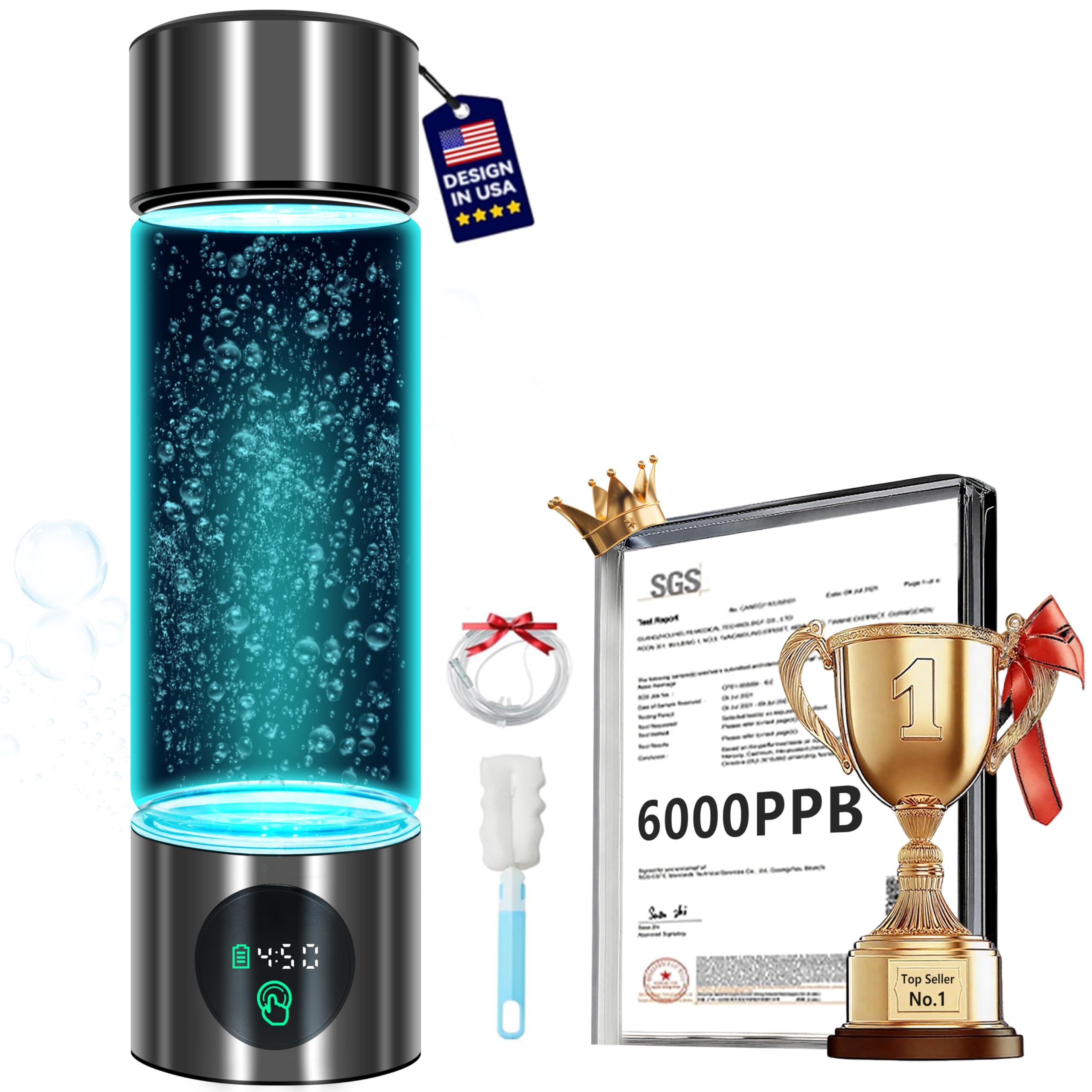 Amazon.com: 5.0 New Upgraded Hydrogen Water Bottle - Hydrogen