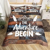Vista 3 de Erosebridal Juego de funda de edredón rústica para cabaña, cámper, tamaño individual, para literas de caravana, funda de edredón para campamento